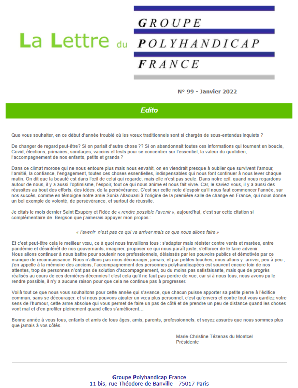 image de La Lettre n°99. Cliquez dessus pour accéder au texte
