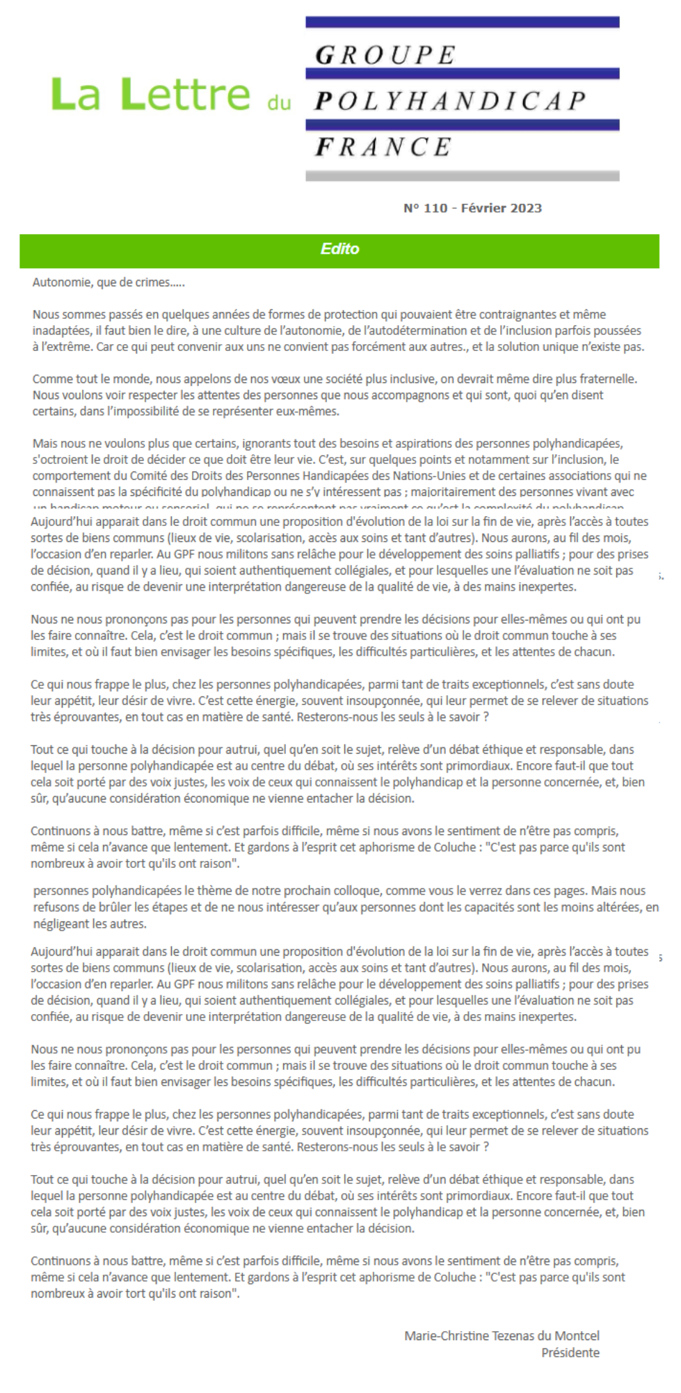 Image de La Lettre n°110. Cliquez dessus pour accéder au texte
