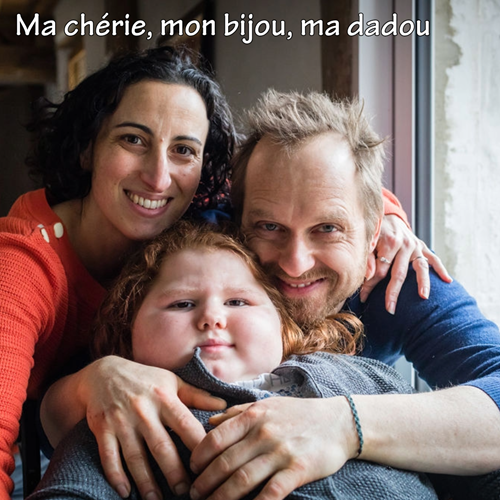 Photo de famille de Louis Dransart, sa femme et sa fille.