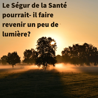 Image d'un coucher de soleil sur un champ avec des arbres avec pour texte 