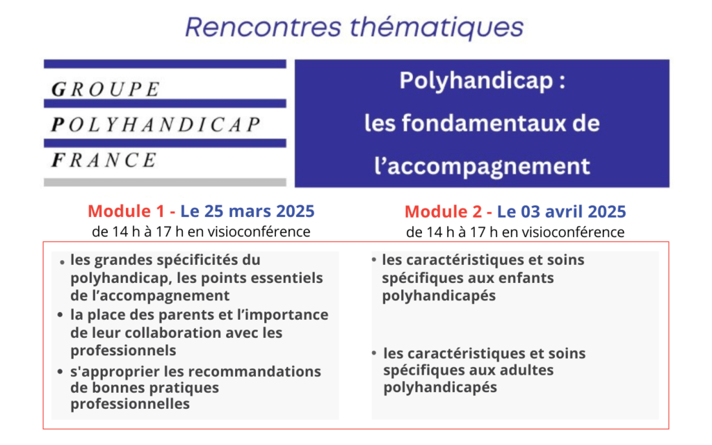inscriptions pour les rencontres thématiques sur les "fondamentaux" de l'accompagnement des personnes polyhandicapées