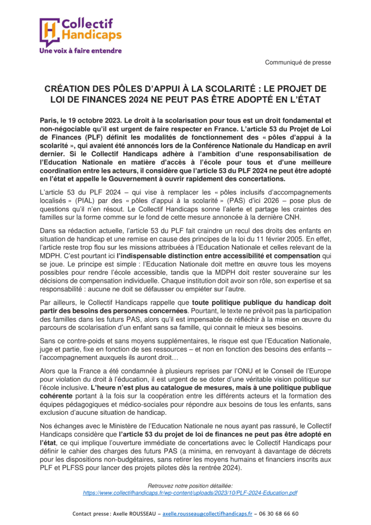 Communiqué de presse